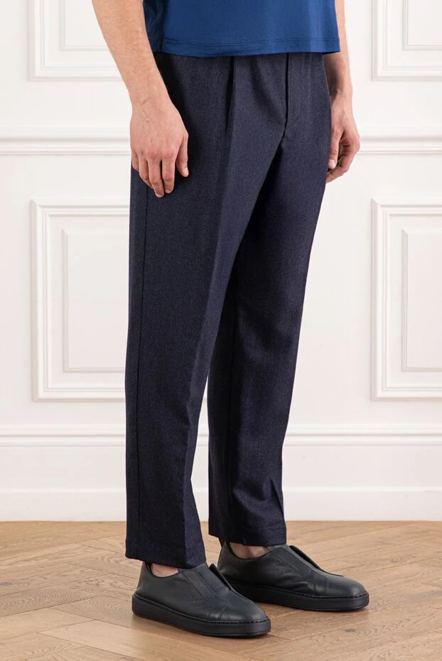 Jacob Cohen брюки шерсть меланжевая с эластичным поясом и шнурком 191502 - фото 3