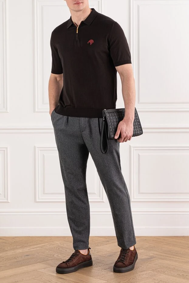 Jacob Cohen брюки шерстяные графитовые с кулиской 191504 - фото 2