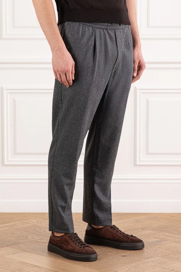 Jacob Cohen брюки шерстяные графитовые с кулиской 191504 - фото 3