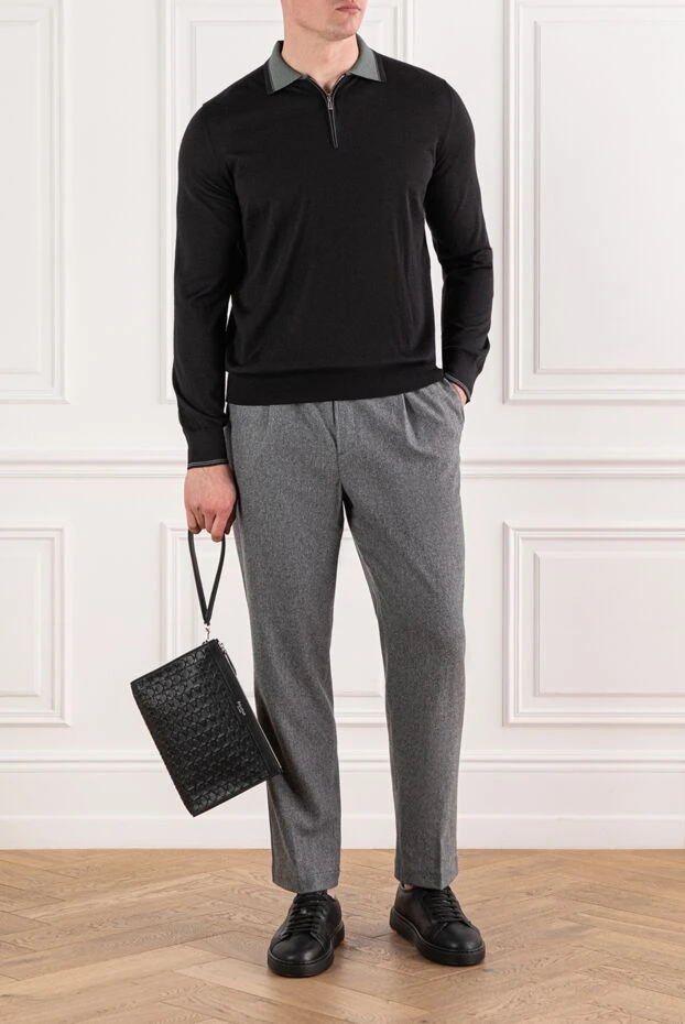 Жұмсақ консистенциялы жəне жіптері бар сұр жүнді шалбар - фото 2