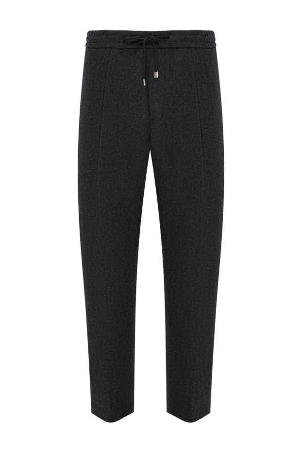 Thick wool trousers with a drawstring waistband - photo 1