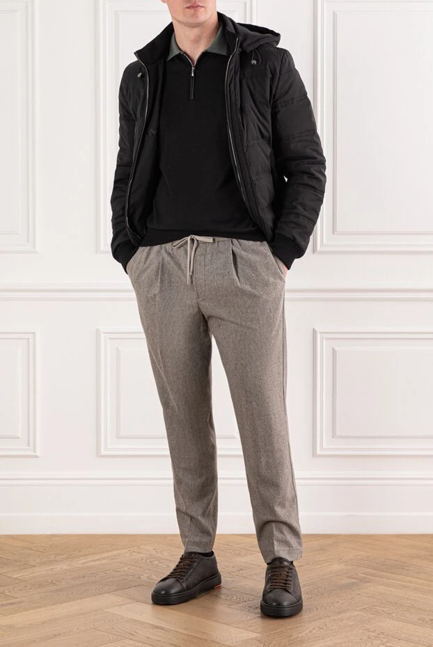 Jacob Cohen бежевые шерстяные брюки с мягкой фактурой и кулиской 191507 - фото 2