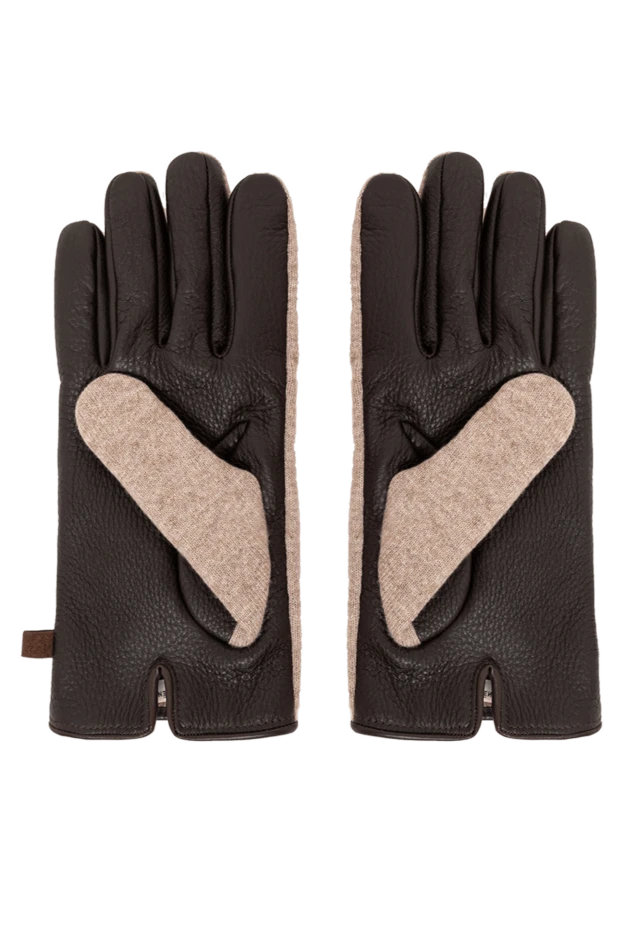 Jacob Cohen leather and cashmere gloves in black and brown 191509 - photo 3