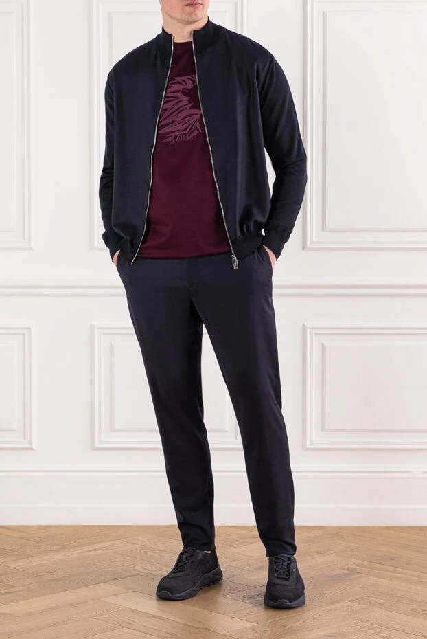 Tombolini шерстяной костюм с бомбером в темно синем цвете 191511 - фото 2