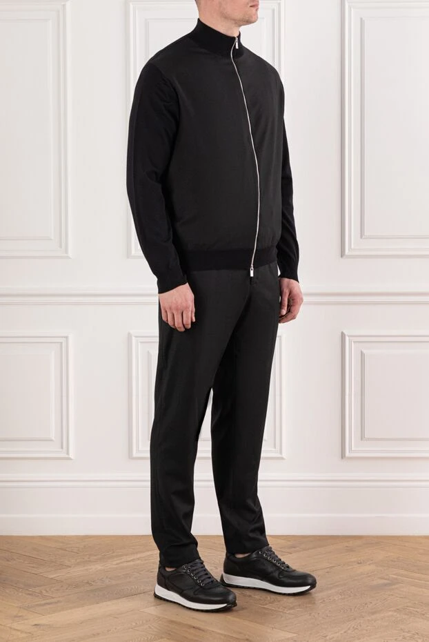 Tombolini жоғары жағасы және найзағайлы қара жүннен жасалған костюм
 191512 - фото 3