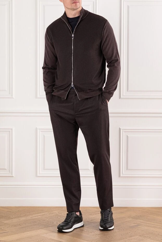 Костюм бордовый из шерстяного трикотажа с молнией
 - фото 2