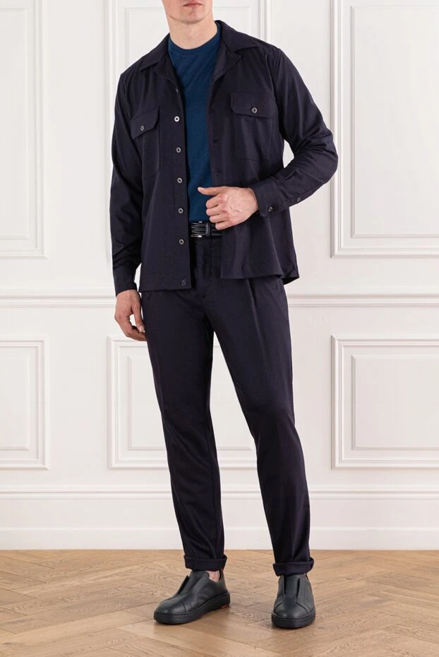 Scissor Scriptor үсті қара көк көйлекпен минималистік жүн костюмі 191514 - фото 2