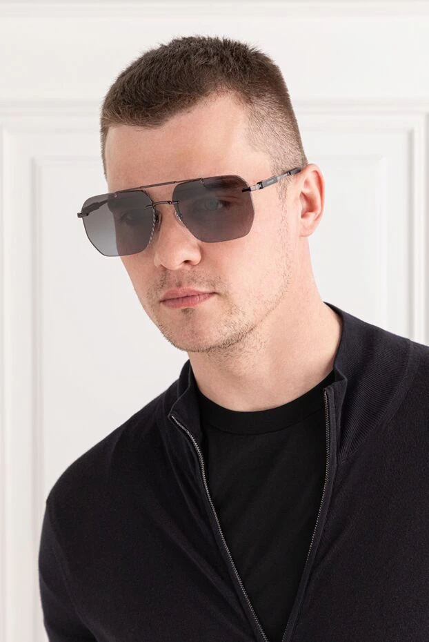 Men's Aviator Sunglasses in Glossy Rose Gold - photo 2