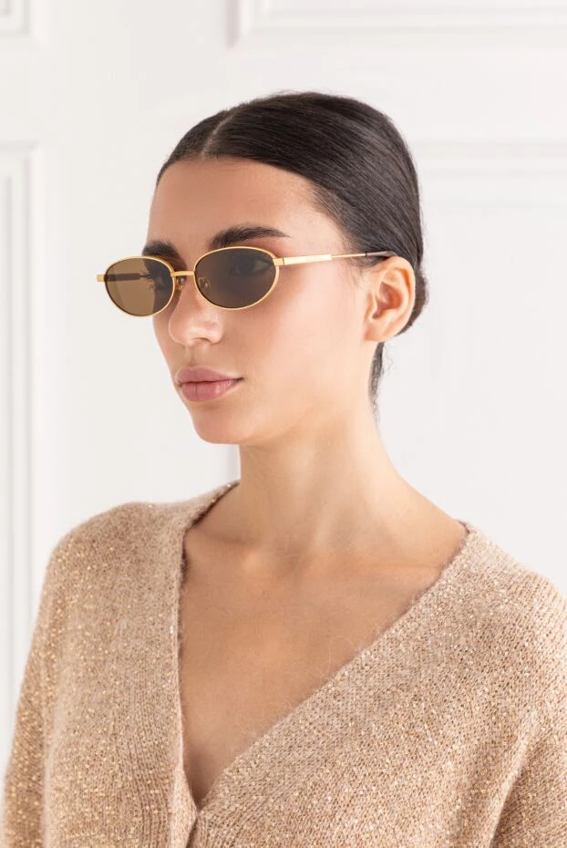 Les Lunettes Alba қара көзілдірігі қоңыр линзалары бар алтын түсті - фото 2