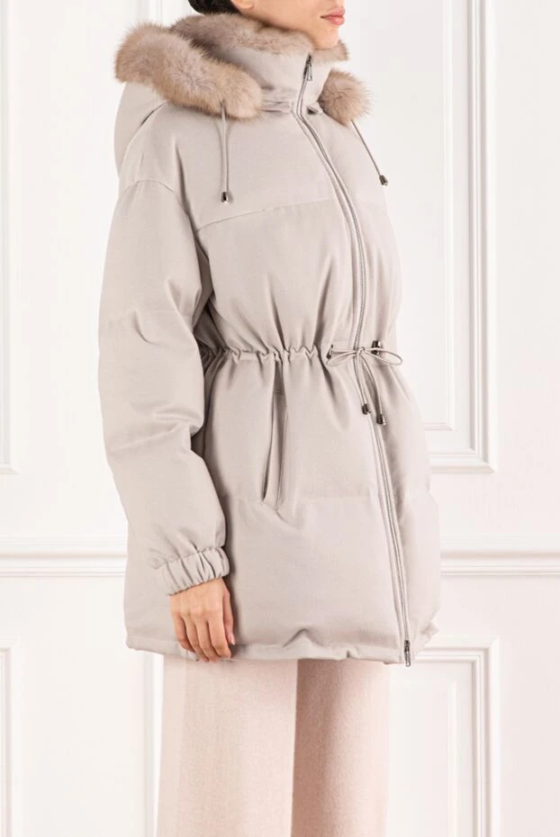 FG Furs women's beige cashmere jacket with sable lining
 191560 - photo 3