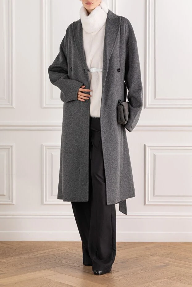 FG Furs natural mink fur vest with a stand-up collar, white
 191565 - photo 2