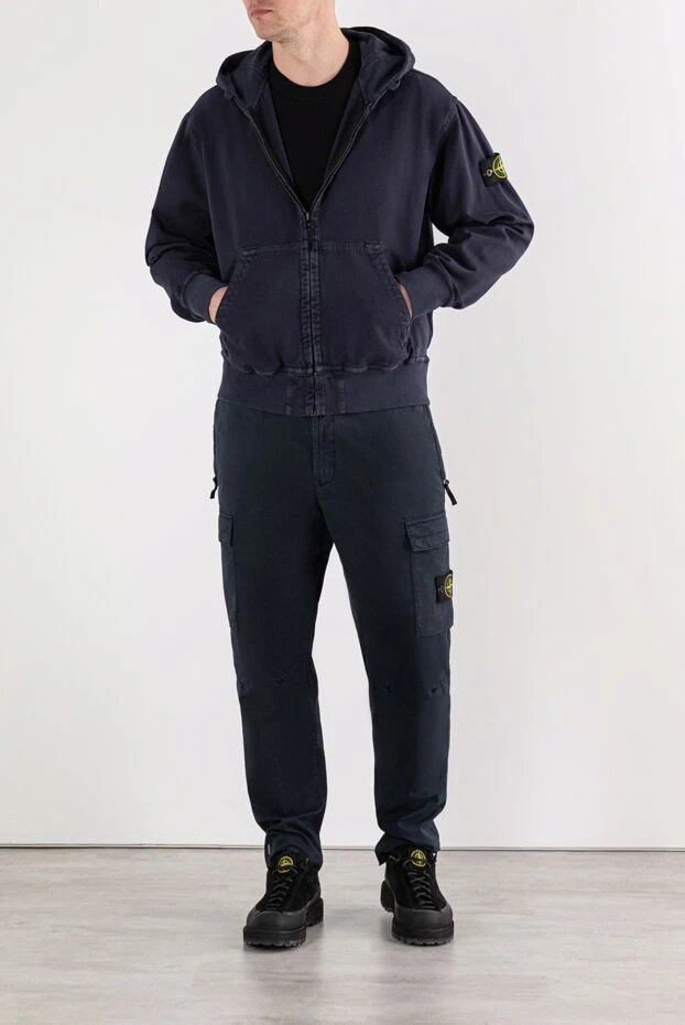 Stone Island худи из органического хлопка-панамы с ребристыми вставками и карманами 191568 - фото 2