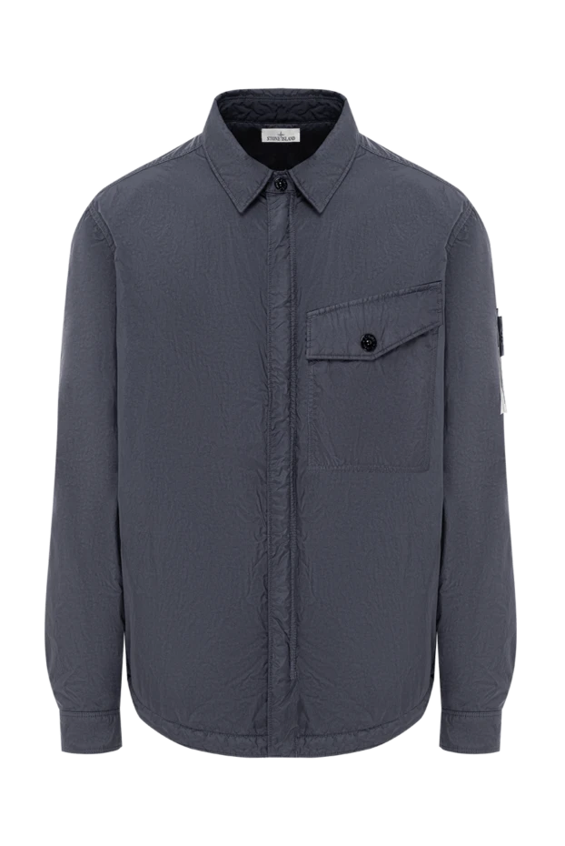 Серая куртка-рубашка из нейлона с нагрудным карманом
- фото 1