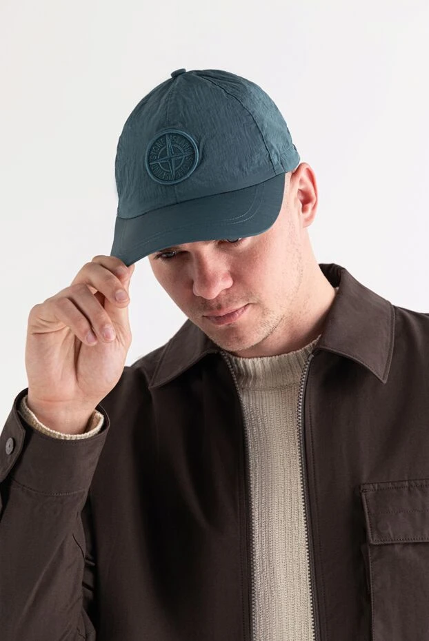 Green nylon metal baseball cap with embossed logo - photo 2