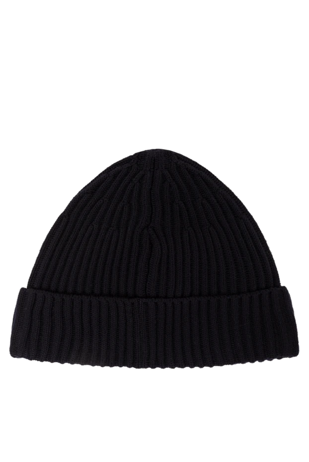 Stone Island вязаная синяя шапка из шерсти rws с отделкой резинкой по всей длине 191584 - фото 3