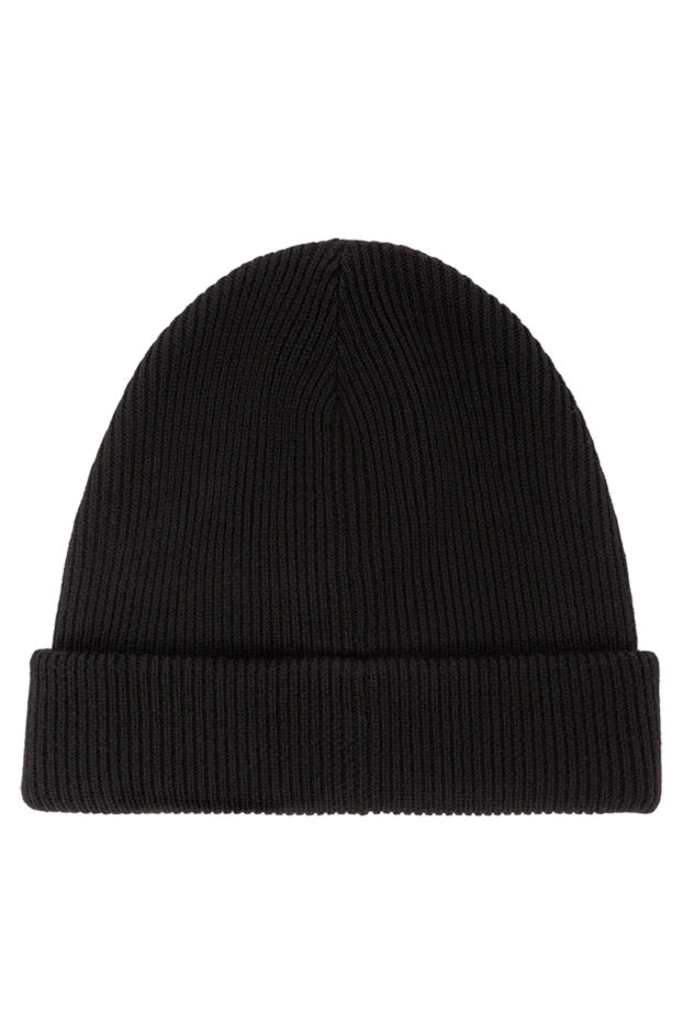 Gucci шапка-бини из чёрной шерсти с зелёно-красной отделкой 191585 - фото 3