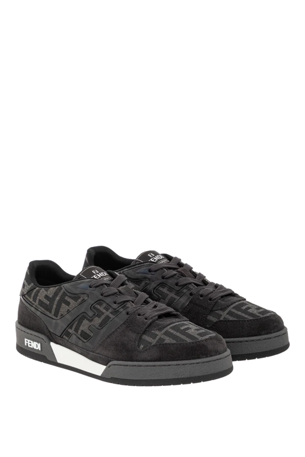 Fendi низкие сникеры fendi match из жаккарда с узором ff черного цвета 191589 - фото 3