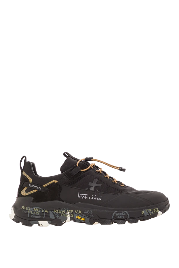 Қара матадан және замшадан жасалған Crosso 2 кроссовкалары - фото 1