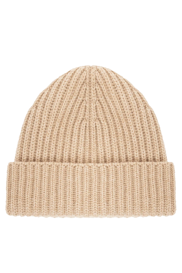 Loro Piana шапка из супермягкого и тёплого кашемира бежевая в рубчик 191595 - фото 3