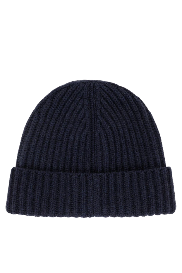Loro Piana вязаная шапка бини в глубокем темно синем цвете с рельефной фактурой 191596 - фото 3