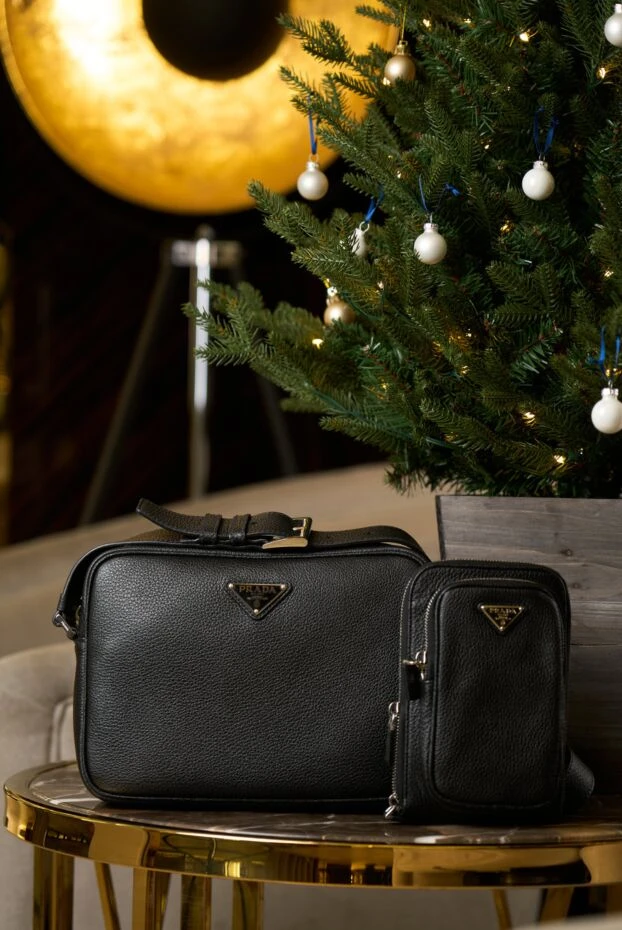 Prada кожаная сумка через плечо черного цвета мужская
 191604 - фото 2