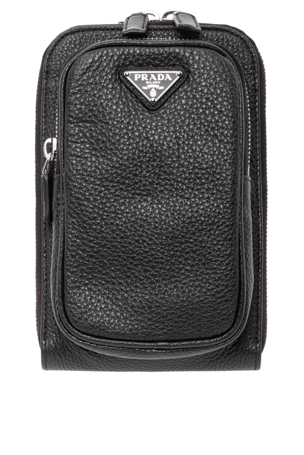 Black leather smartphone bag with logo
- photo 1