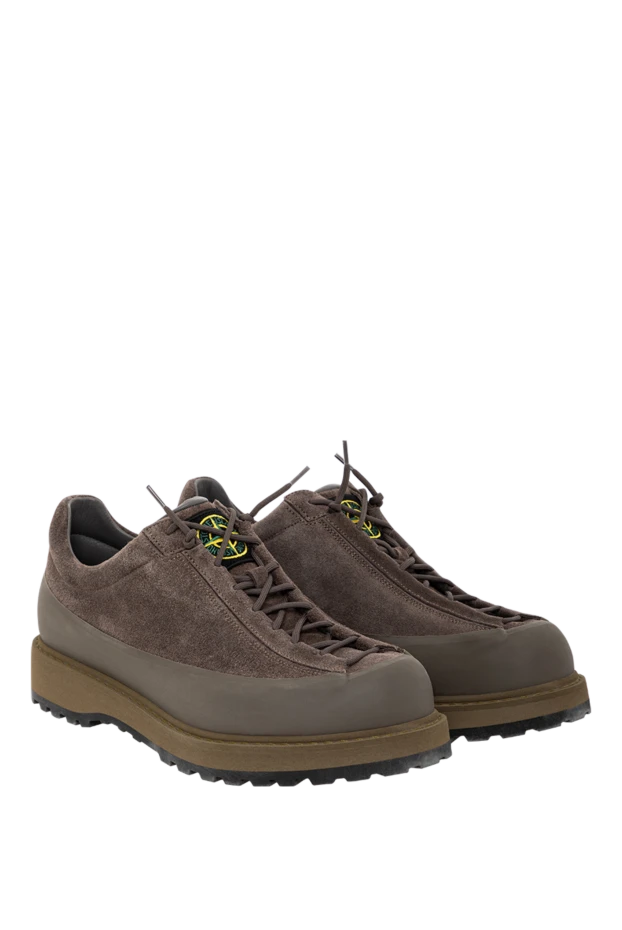 Stone Island кроссовки на шнуровке с резиновым рантом и рифленой подошвой 
зеленые
 191610 - фото 3