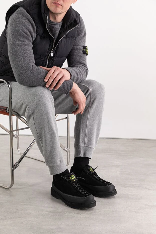 Stone Island кроссовки на шнуровке с резиновым рантом и рифленой подошвой
черные
191611 - фото 2