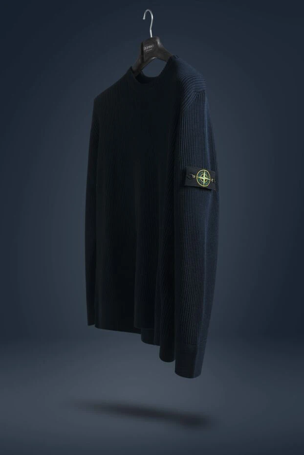 Stone Island вязаный джемпер с круглым вырезом из шерстяной пряжи rws в резинку 191618 - фото 2