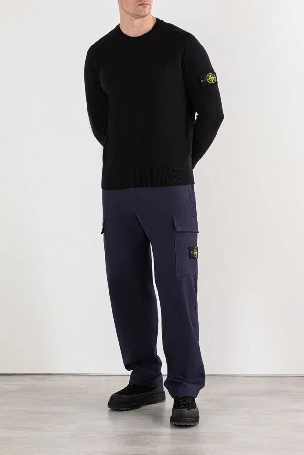 Stone Island вязаный джемпер с круглым вырезом из лёгкой шерсти джилонг 191624 - фото 2