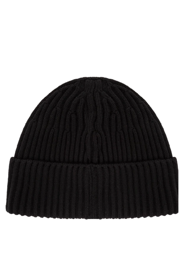 Stone Island вязаная черная шапка из шерсти rws с отделкой резинкой по всей длине 191634 - фото 3