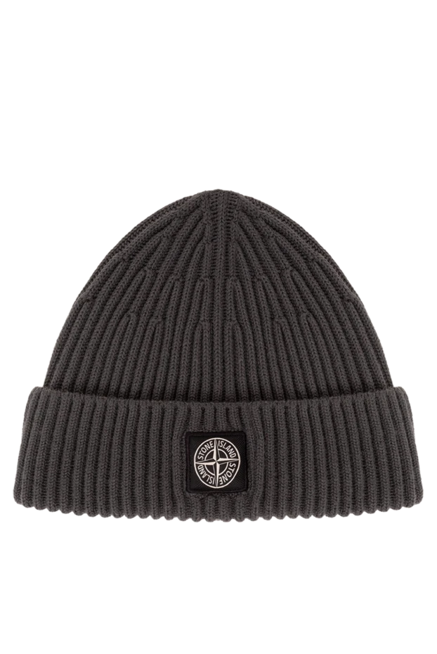 Knitted grey RWS wool hat with full-length ribbed trim - photo 1