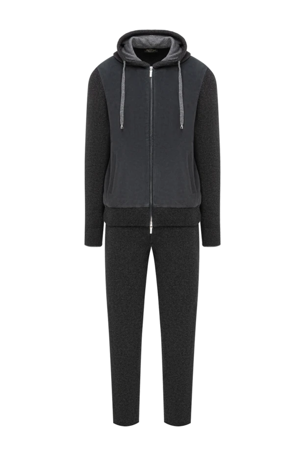 Cesare di Napoli сорғышы бар, вискозды және кашемирден жасалған сұр трикотаж костюмі
191638 - фото 1