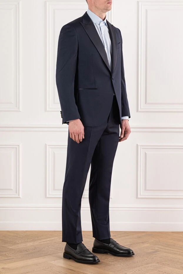 Sartoria Latorre dark blue wool tuxedo with satin lapels 191644 - photo 3