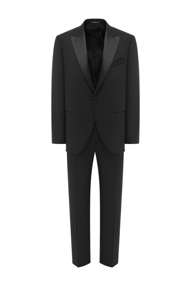 Қара жүннен жасалған смокинг атласты лакасымен - фото 1