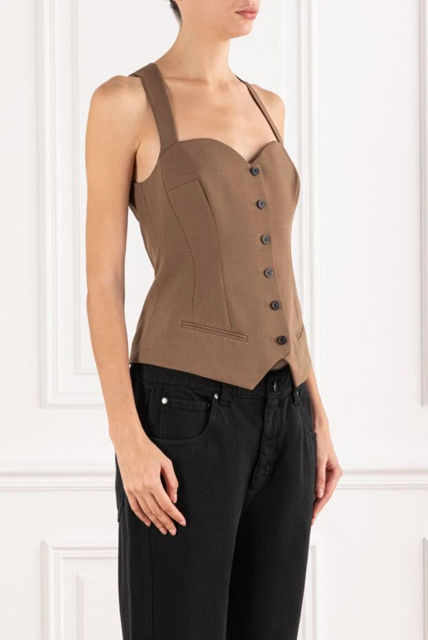 Philosophy di Lorenzo Serafini brown vest with a shaped bodice and contrasting buttons
 191648 - photo 3