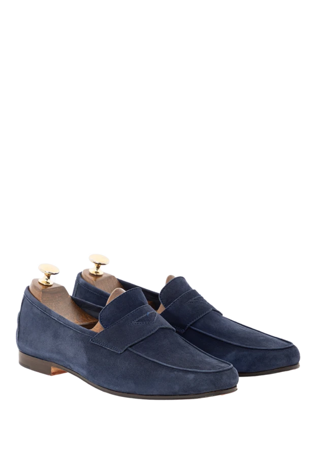 Andrea Ventura blue suede loafers with a decorative strap on the vamp 191650 - photo 3
