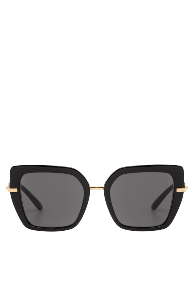 Black frame sunglasses with gold temples - photo 1