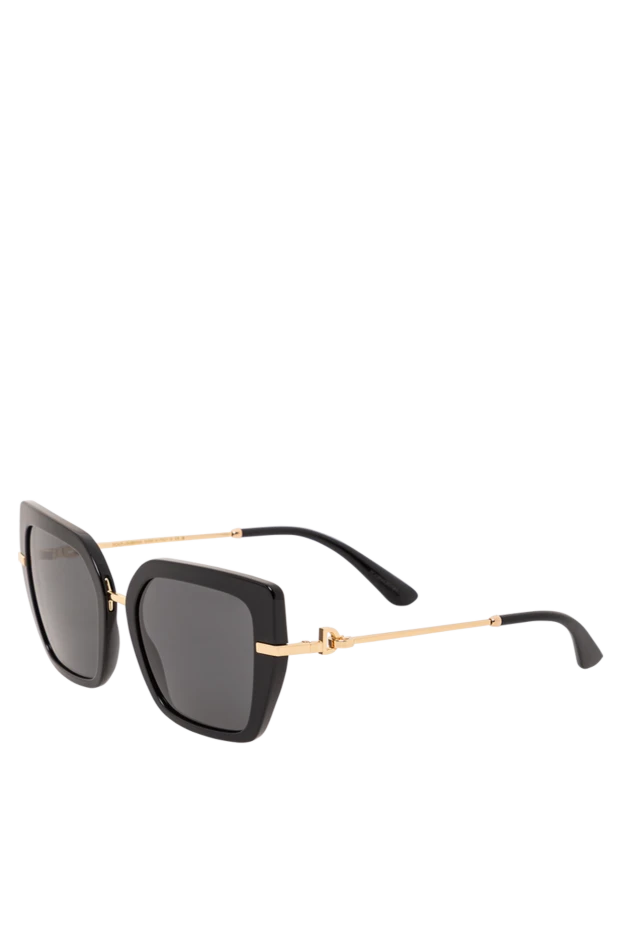 Dolce & Gabbana cолнцезащитные очки в черной оправе с золотыми дужками 191656 - фото 3