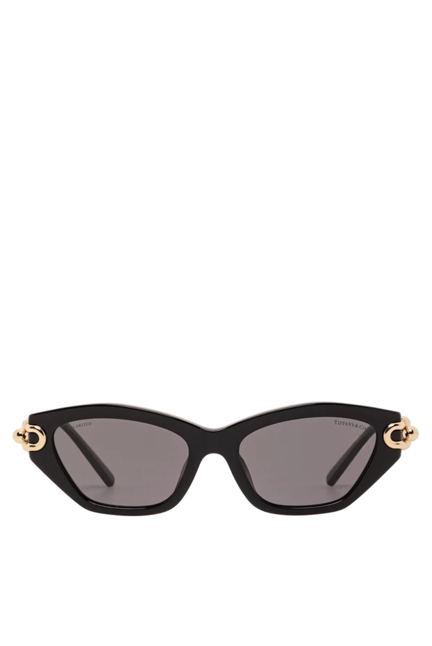 Қара жақтаулары мен алтын храмдары бар әйелдер күннен қорғайтын көзілдірік - фото 1