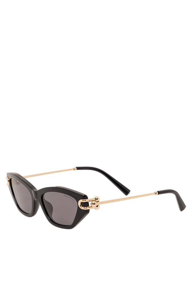 Tiffany&Co женские солнцезащитные очки в черной оправе с золотистыми дужками 191660 - фото 3