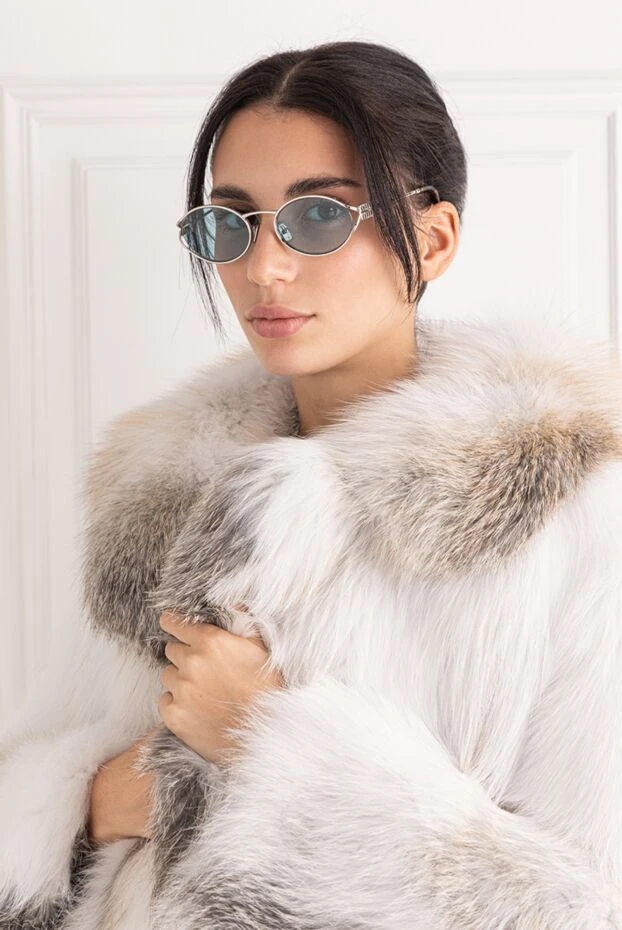 Miu Miu солнцезащитные очки с овальной оправой из металла с черепаховыми дужками 191668 - фото 2