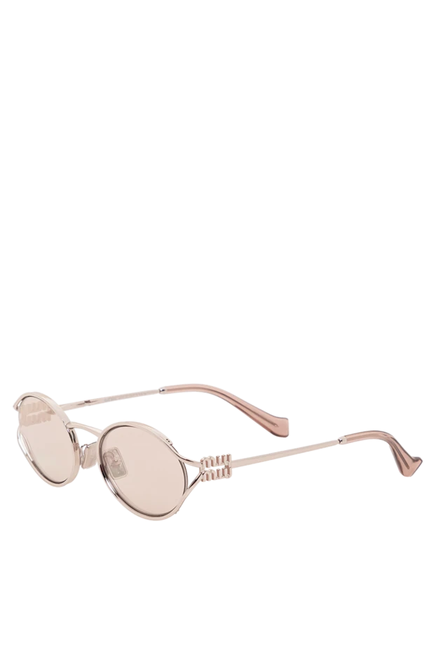 Miu Miu солнцезащитные очки овальной формы с металлической оправой серебристого цвета 191670 - фото 3