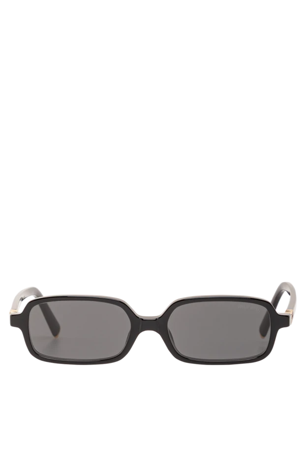 Black rectangular sunglasses with a gold brand logo - photo 1