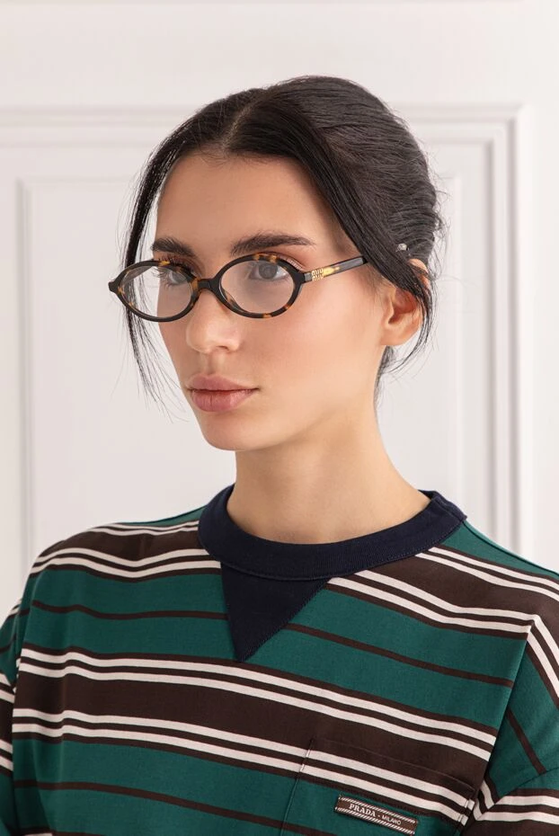 Miu Miu оправа для очков в черепаховом цвете овальной формы 191678 - фото 2