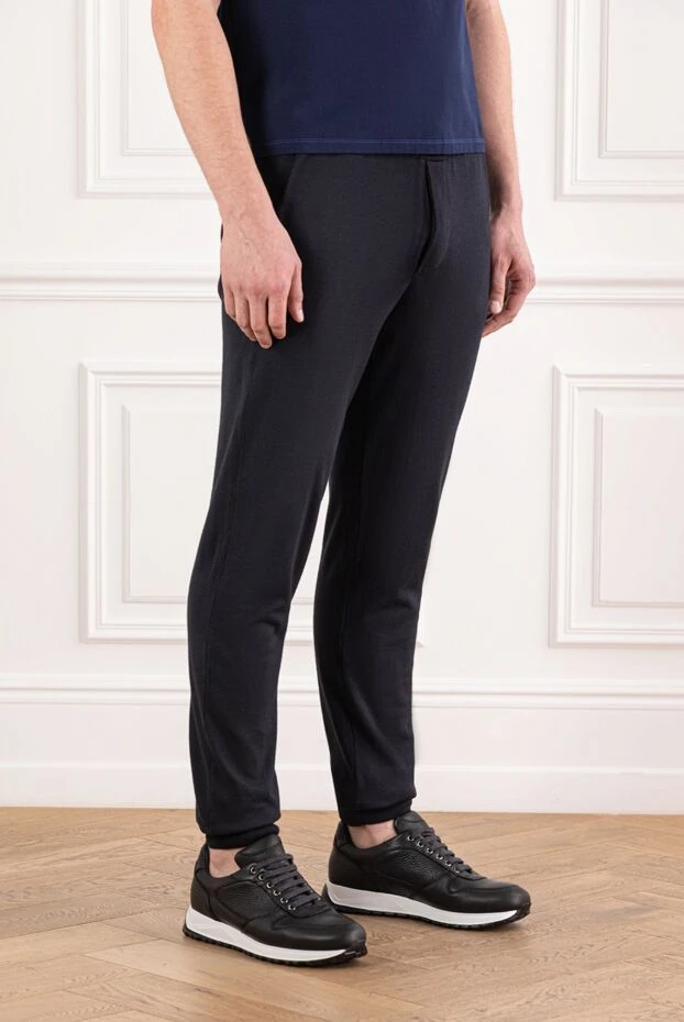 Svevo брюки хлопковые узкие с плотной фактурой ткани 191683 - фото 3