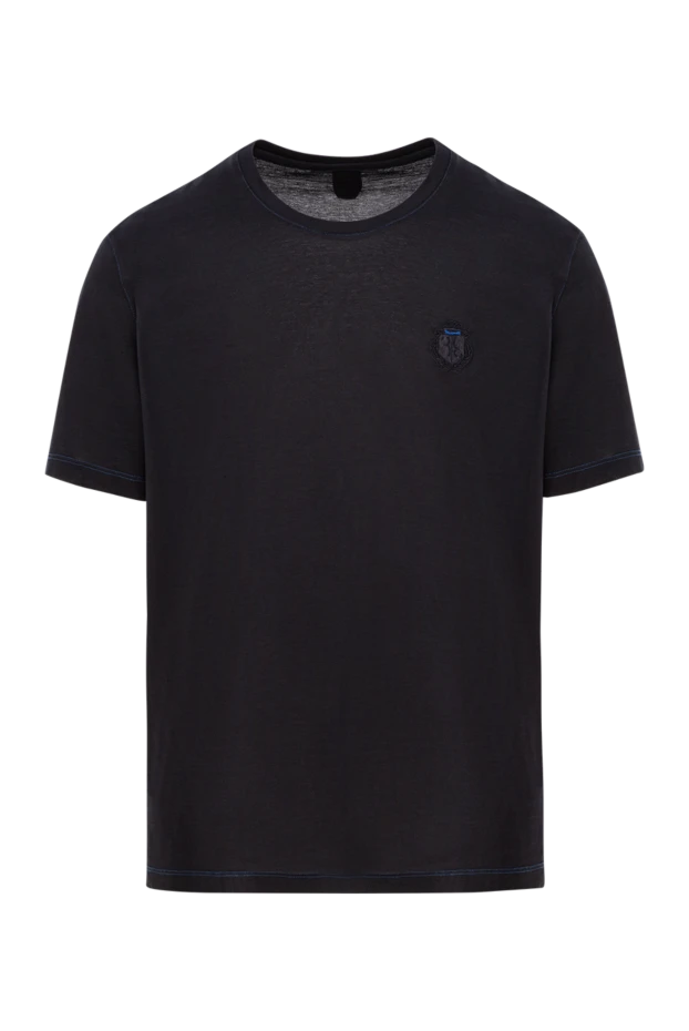 Бедерлі логотипі бар қара мақта-мата футболка - фото 1