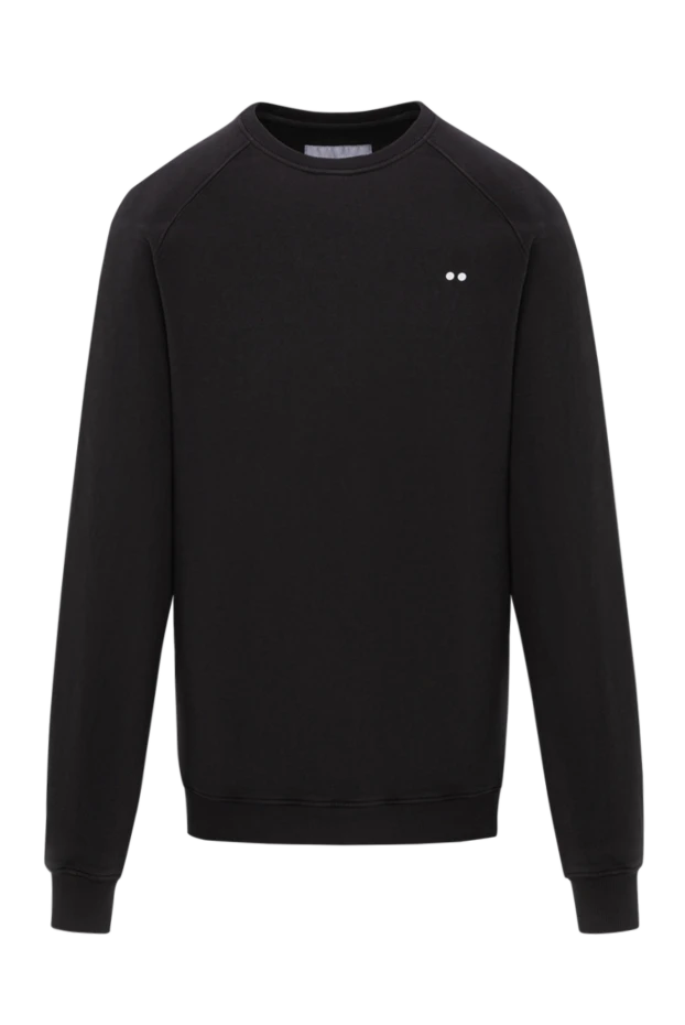 Свитшот из черного хлопка с мягкой плотной фактурой - фото 1