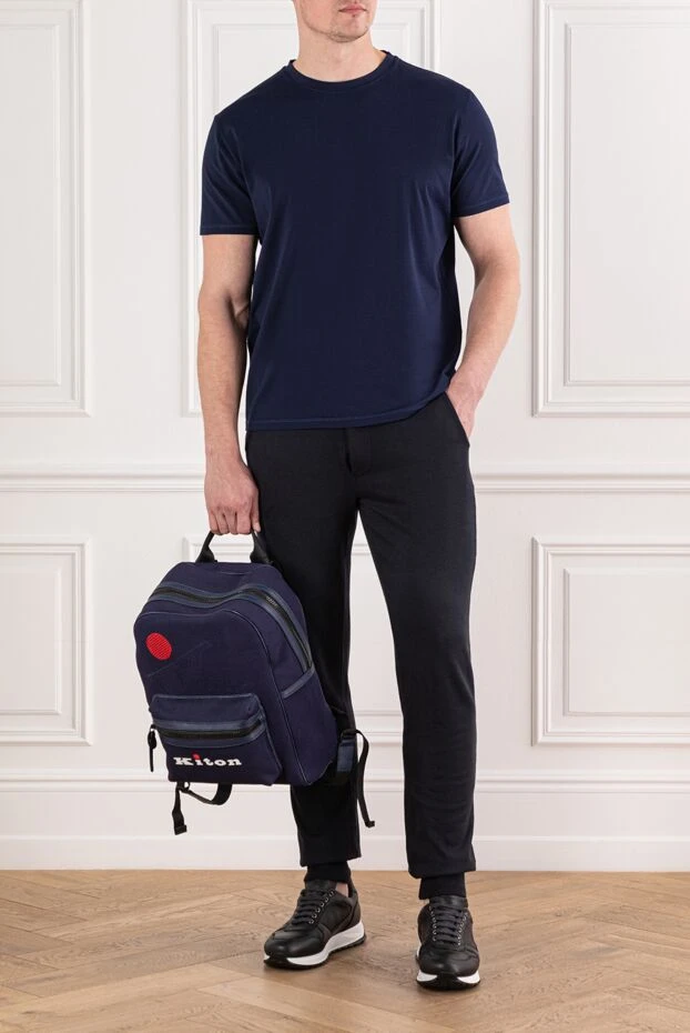 Cesare di Napoli темно синяя футболка из премиального хлопка 191689 - фото 2