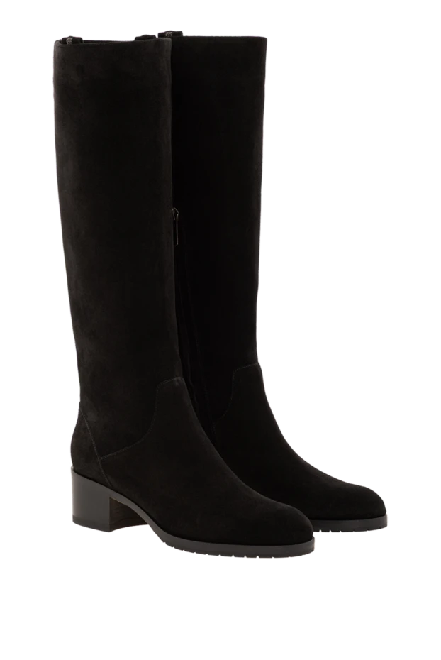 Doucal`s женские сапоги с высоким  голенищем
черные из замши 191695 - фото 3